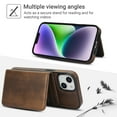 thumbnail image 3 of for iPhone 13 Wallet Case, 2-in-1 Magnetic Detachable Card Holder, PU Leather + TPU Shockproof Kickstand Phone Cover, Magnetic Clasp Card Slots Back Case for iPhone 13, Brown, 3 of 6