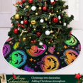 thumbnail image 6 of FMSHPON Bright Multicolored Haloween Pumpkins Xmas Christmas Tree Skirt Stand Mat for Holiday Party Decoration Indoor Outdoor 36 inches, 6 of 6
