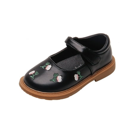 

sunhillsgrace girls dress shoes girls leather flower embroiderydesign soft round toe princess dress flat shoes(toddler/little kid/big kids )