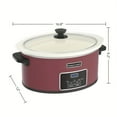 thumbnail image 6 of 8 Quart Digital Slow Cooker with Stoneware Pot - Programmable, Keep Warm, Digital Display, One-Touch, 240W, Red/Blue/Black, Ideal for Family Dinners, Roasts, Stews, 6 of 15