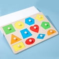 thumbnail image 4 of Tablero de rompecabezas Montessori con forma geométrica para niños de madera, 4 of 5