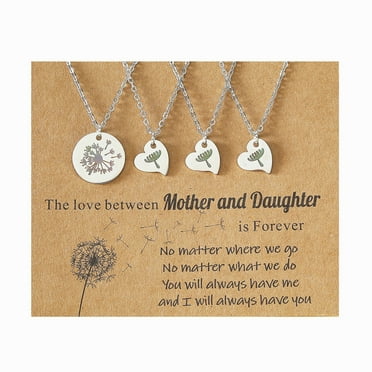 Dandelion Gifts for Mom Daughter, Matching Dandelion Necklace for Mother Daughter Necklace Set for 3, Mother's Day Birthday