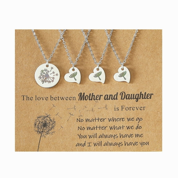 Dandelion Gifts for Mom Daughter, Matching Dandelion Necklace for Mother Daughter Necklace Set for 3, Mother's Day Birthday