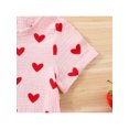 thumbnail image 5 of Qiylii Valentine's Day Baby Girls Romper Love Heart Print Short Sleeves Button Jumpsuit, 5 of 9