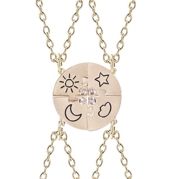 Collar sencillo de moda con estrellas, luna, sol y nubes, con costuras, collar para pareja de buenos amigos, accesorios de cadena de lana