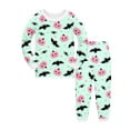 thumbnail image 3 of Halloween Pajamas Girls Crewneck Long Sleeve Cute Print Nightwear Loungewear Kids Pjs Girls Size 2-10 Years, 3 of 3