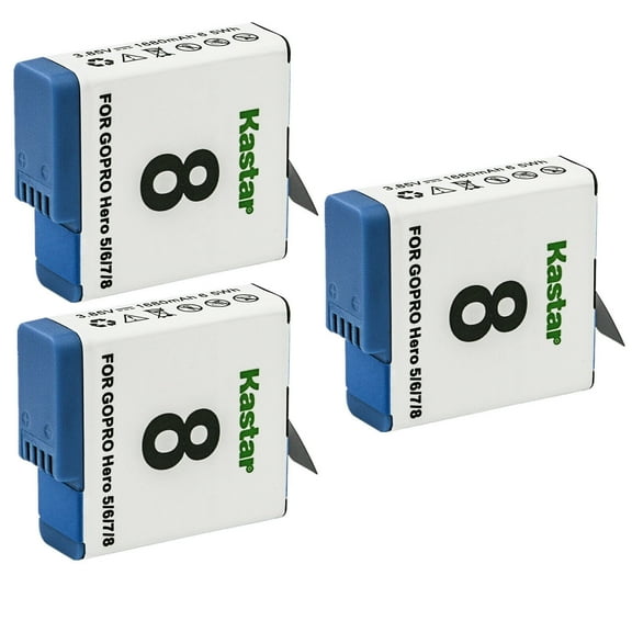 Kastar 3-Pack AHDBT-801 Battery Replacement for Gopro Hero 6 HD Silver, Hero 5 Action Camera, HERO5 Black, Hero 5 HD Black, HERO5 Silver, Hero 5 HD Silver, HERO Camera, HERO 2018 Camera