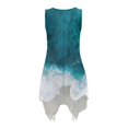 thumbnail image 4 of HELLHERO Ladies Irregular Hem Casual Dress, Ocean Wave Sleeveless Summer Sleeveless Dress, With Side Pockets Round Neck Sleeveless Sundress for Business Casual, 4 of 8