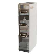 Dwellnix Modern Bathroom Floor Storage Cabinet 4 Drawers Narrow Space Organizer