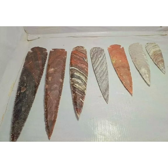 Large Fancy Agate Arrowheads | 1" to 10" | Grade A Hand Carved Crystal Gemstones