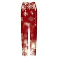 thumbnail image 5 of Fiaer Christmas Sweatpants Women Shine Snowflake Printed Trendy Holiday Pants Plus Size Casual Comfy Xmas Trousers with Pocket Red XL, 5 of 5