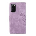 thumbnail image 7 of Nalacover Slim Wallet Case for Samsung Galaxy S20, for Women Men, Embossed Pattern PU Leather Shockproof Magnetic Clasp Credit Card Slots Flip Kickstand Phone Case+Wrist Strap,Purple, 7 of 7