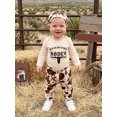 thumbnail image 4 of Cjfdfy Newborn Baby Boy Western Outfits My First Rodeo Long Sleeve Romper With Cow Print Pants Hat Set Little Baby Cute Country Fall Winter Outfit 0-18 Months, 4 of 9