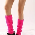 thumbnail image 3 of GUZOM Leg Warmers for Women - Acrylic Slouchy Knee-High Ribbed, Hot Pink, Retro Warm for Dance & Casual Wear, Cool Weather Ready, Free Size (1 Piece),Size Free Size, 3 of 4