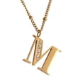 thumbnail image 3 of Collar Inicial Mujer Letra A LuckyLy acero inoxidable baño de oro 18k zirconia cúbica UNITALLA, 3 of 8