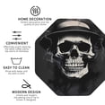 thumbnail image 3 of Picia Magician Hat Skull Printed Leather Coasters for Drinks, 4" Drink Coasters Set of 4 for Tabletop Protection, Handmade Luxurious Home Décor and Housewarming Gift -Octagon, 3 of 6