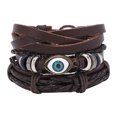 thumbnail image 3 of LETAPI-pulsera de cuero multicapa para hombre, pulsera de calavera negra, Punk, Vintage, boda, regalos de joyería masculina, moda, 3 of 5