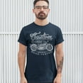 thumbnail image 3 of Tee Hunt Custom Motorcycles Road Tested T-Shirt Bobber Biker Gang MC Men's Tee, Navy Blue, 4X-Large, 3 of 5
