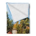 thumbnail image 2 of Abandoned Soft Flannel Fleece Blanket, Old Barn with Silo Surrounded by Trees with Colorful Fall Foliage Rural Wisconsin, Cozy Plush for Indoor and Outdoor Use, 50" x 70", Multicolor, by Ambesonne, 2 of 5