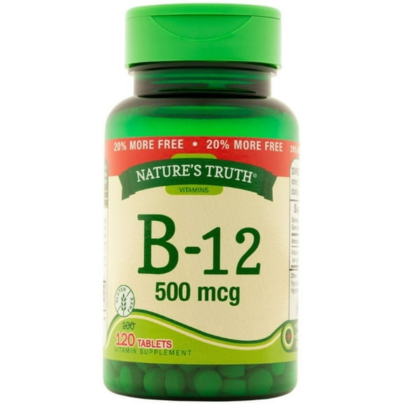 Nature's Truth Vitamin B-12 Tablets 500 mg, 120 ea (Pack of 2)