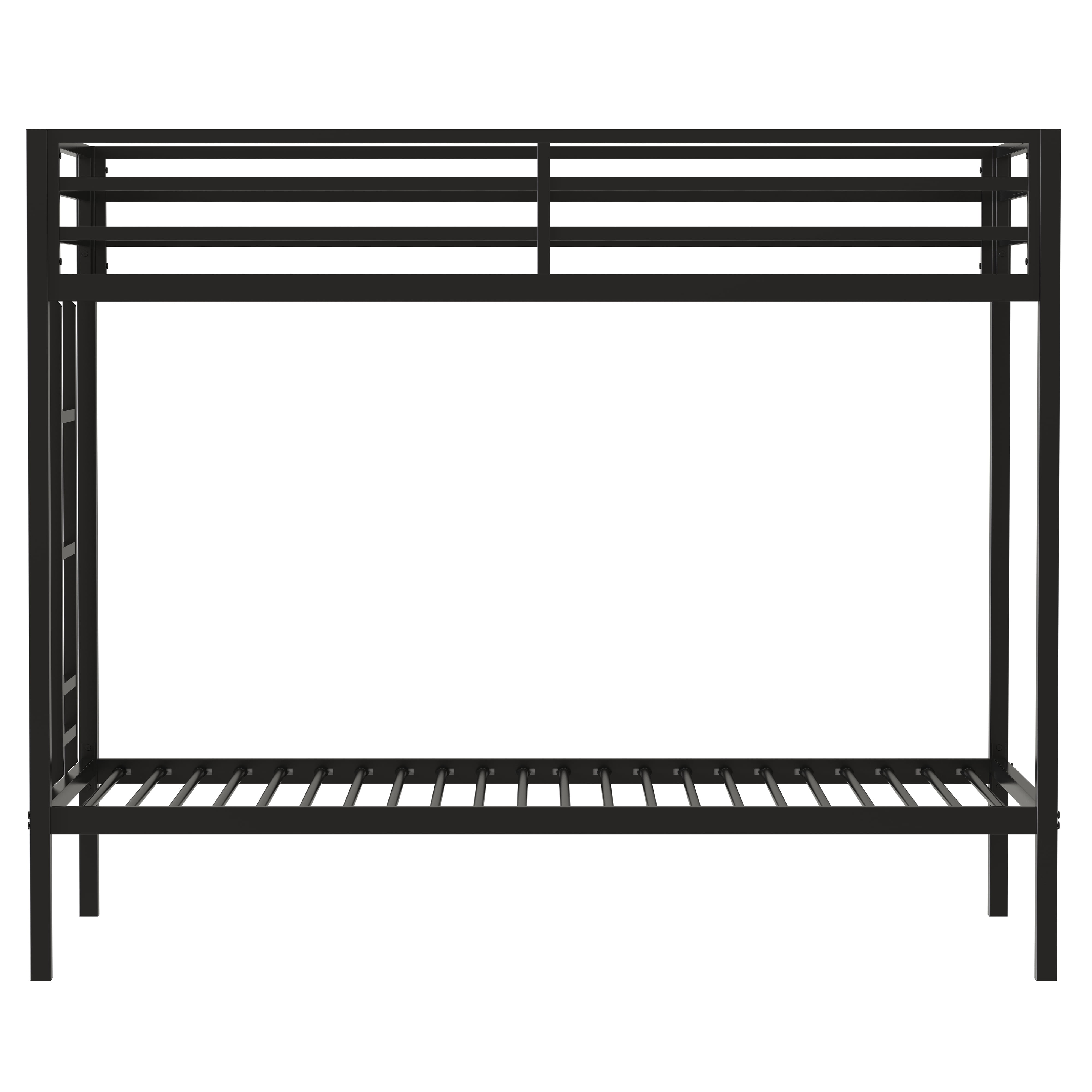 Twin Bunk Bed, Twin Over Twin Bunk Bed - Heavy-Duty Metal Frame with Full-Length Guardrails and Built-in Ladder, Low Noise Design, Easy Assembly, Space Saving for Bedroom, Black