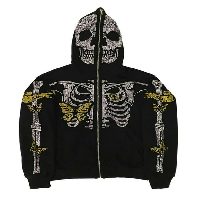 MesaSe Skeleton Sweat à Capuche Femmes Hommes Sweat-Shirt Imprimé Graphique