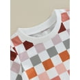 thumbnail image 5 of Suealasg Kids Boys Summer Outfits Clothes 6M 1T 2T 3T Toddler Boys Short Sleeve Crewneck Tops and Checkerboard Print Shorts Sets 2Pcs Causal Clothing for Baby Boy, 5 of 8