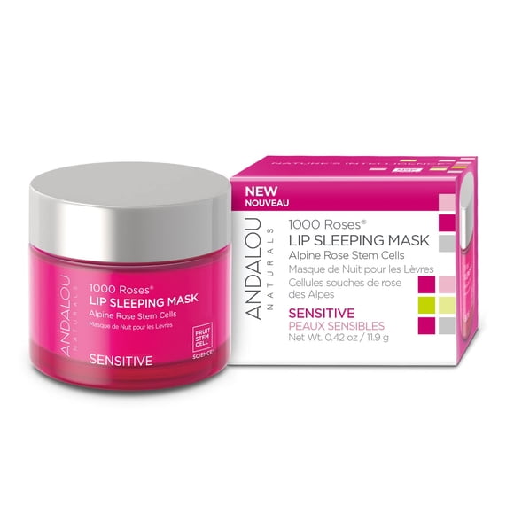 Mascarilla de labios Andalou Naturals 1000 ROSES Overnight 12 ml vegana