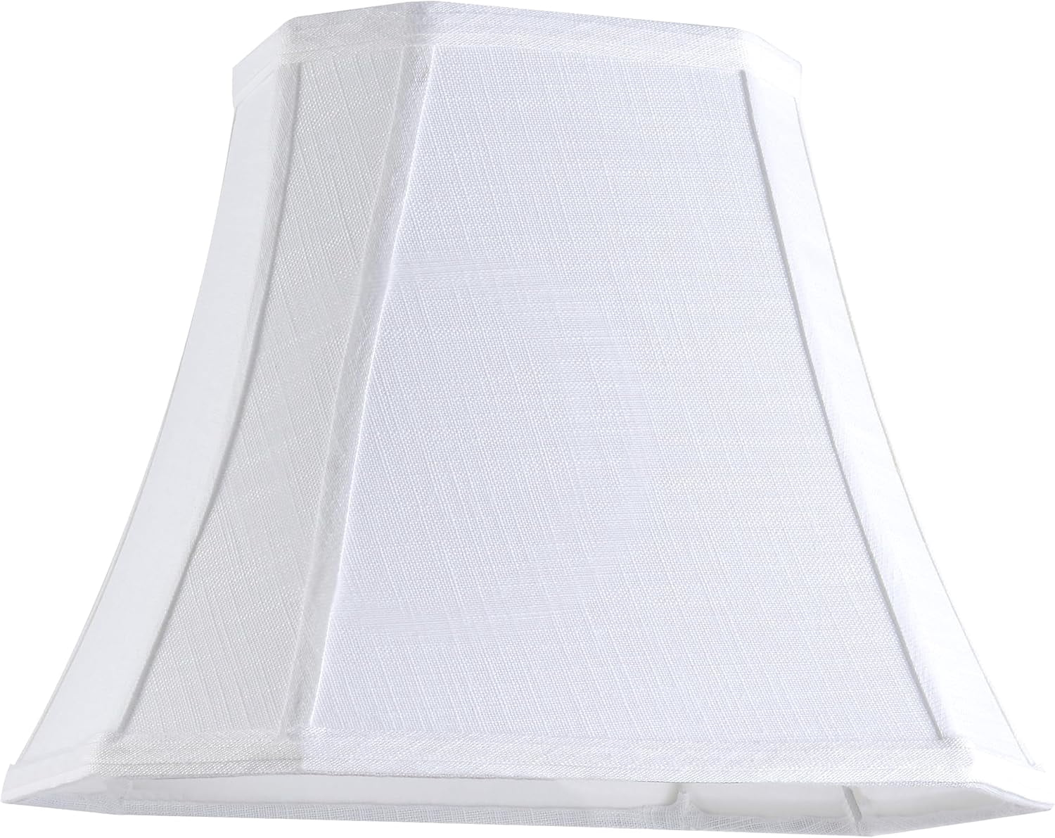 14 Inch White Linen Square Cut Corner Lamp Shade for Floor Lamps,Table Nightstand Lamp for Living Room, 8x14x11"(Spider) Lampshade Replacement,Transitional Easy Assembly Required (1 Pack)