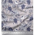 thumbnail image 1 of Soimoi Gray Moss Georgette Fabric Leaves,Grapes & Giraffe Animal Print Sewing Fabric BTY 42 Inch Wide, 1 of 1