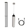 thumbnail image 3 of 1 Ensemble de Mousseur à Lait Électrique en Acier Inoxydable Alimenté par USB Têtes de Remplacement à Trois Couches pour Mélangeur Espresso Réglable avec Couvercle pour Cuisine Maison (Argent, Sans Batterie), 3 of 9