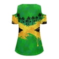 thumbnail image 6 of POLERO Women's Cold Shoulder Tops Short Sleeve V Neck T Shirts Basic Summer Tees Sexy Casual Cut Out Design Fashion Jamaica Graffiti Palm Tree Print S, 6 of 7