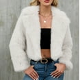 thumbnail image 2 of Olyvenn Warm Faux Fur Parka Coat,Shaggy Outerwear Jackets Sweater Tops Fall Winter Plush Open Front Cardigan Outwear & Jacket White XL, 2 of 7