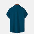 thumbnail image 6 of kamemir Men's Vintage Bowling Shirt Short Sleeve Button Down Summer Cuba Beach Shirts(Dark Blue,L), 6 of 6