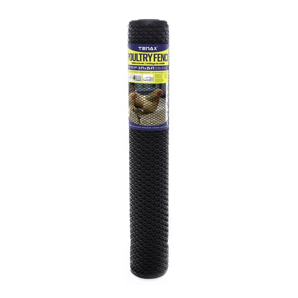 Tenax Poultry Fence, 3 by 25-Feet, Black