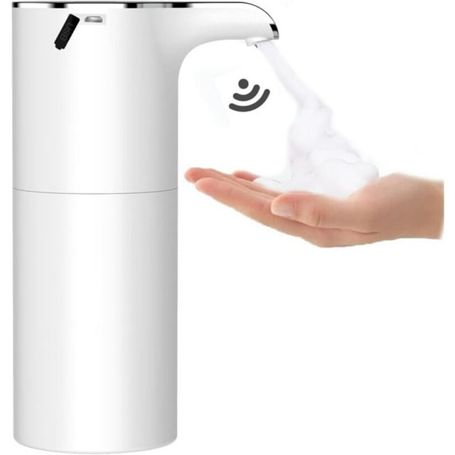 Distributeur de Savon Automatique 450 M, Distributeur Savon Mousse avec USB Rechargeable, Distributeur de Savon à Induction Automatique, pulvérisation
