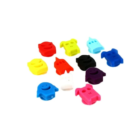 

OUNONA 12pcs Silicone Wine Glass Marker Creative Colorful Cartoon Sticker Sucker Mark Glass Identification Perfect for Parties