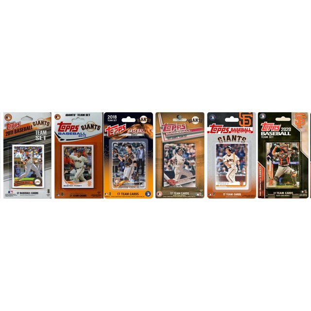 C&I Collectables SFG621TS MLB San Francisco Giants 6 Different Licensed Trading Card Team Sets