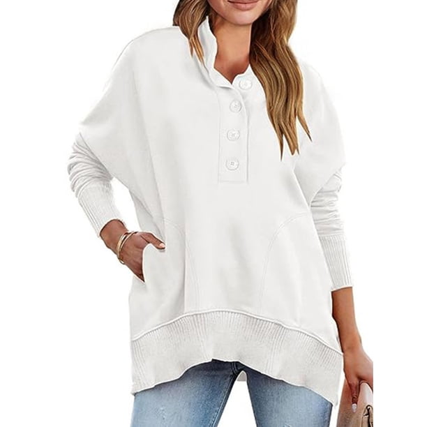 Sudadera informal de baile sexy para mujer, jersey con tapeta, camiseta holgada de manga larga, camisa de Color liso liso