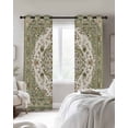 thumbnail image 3 of Sage Green Blackout Curtains, Light Blocking Print Window Curtains, Southwest Tribal Antique Boho-Chic Country Thermal Insulated Window Drapes for Living Room Kitchen Cafe 2 Panels, 84"W x 84"L, 3 of 9