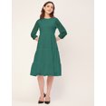 thumbnail image 2 of Moomaya Round Neck Tiered Solid Georgette Dress - Women's Boho Tiered Dress, 2 of 9