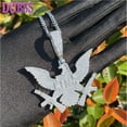 thumbnail image 3 of Dubss Prong Necklace for Men Iced Out Eagle Gang Pendant Real Gold Plated Hip Hop Jewelry, 3 of 5
