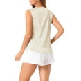 thumbnail image 3 of INSPIRE CHIC Womens Satin Tank Tops Casual Sleeveless Blouses V Neck Summer Top XS Champagne, 3 of 5