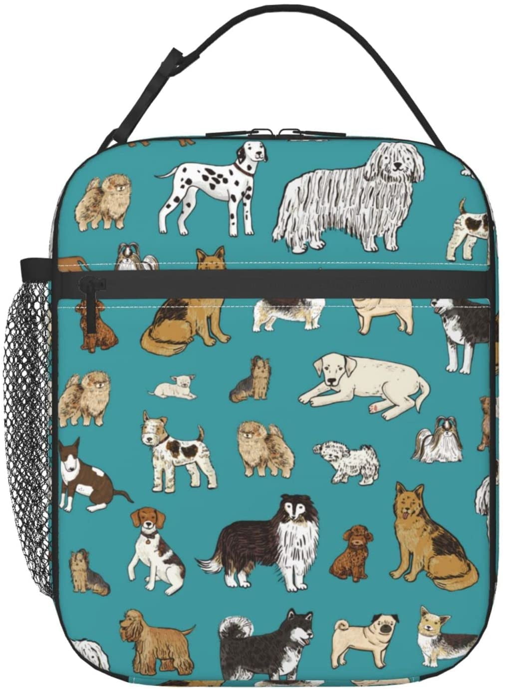 FatyT boys lunch box,Cute Dogs Animal Insulated Lunch Bag Reusable