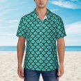 thumbnail image 4 of Lsque Aquamarine Glitter pattern Hawaiian Shirt for Men, Unisex Summer Beach Casual Short Sleeve Button Down Shirts-3X-Large, 4 of 9