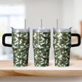 thumbnail image 2 of Camo 20oz Stainless Steel Tumbler with Handle and Straw – Insulated Travel Cup with Sliding Lid, 360° Full Wrap Printed Mug for Home, Outdoor & Sports Use, Camouflage, 2 of 6