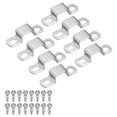 thumbnail image 1 of Uxcell 8set Conector U Soporte 20x15mm Acero Inoxidable Abrazadera con Tornillo para Manguera Cable Piezas Automotrices, Plata, 1 of 6