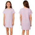 thumbnail image 2 of YOUYEDIAN Girls Summer Dress Short Sleeve Striped T Shirt Crop Dresses Casual Fashion Crewneck Sundress (Pink, 13-14 Years), 2 of 6
