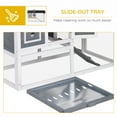 thumbnail image 5 of Pawhut Rabbit Hutch with Roof Slide-out Tray Ramp 47" L x 23.5" W x 31" H, Grey & White, 5 of 9