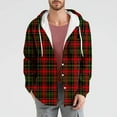 thumbnail image 2 of Moxiu Men's Flannel Hoodie Shirts 2025 Lightweight Casual Button Down Lined Plaid Shirt Jackets for Men Long Sleeve Hooded Coats with Pocket Red,S, 2 of 5
